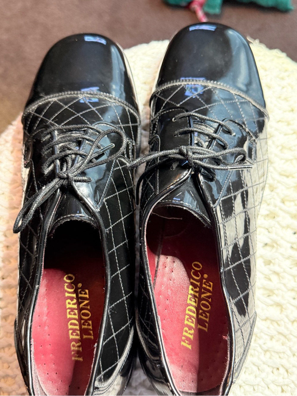 Men’s Black Patent Quilted Derby Shoes